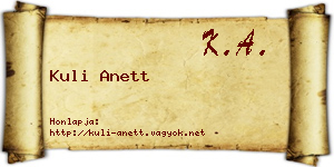 Kuli Anett névjegykártya